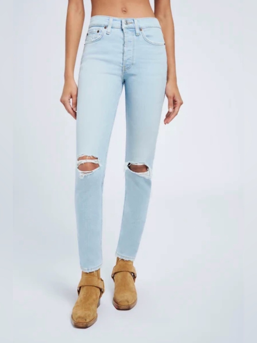 Light Blue Distressed High-Rise Women’s Jeans size 23